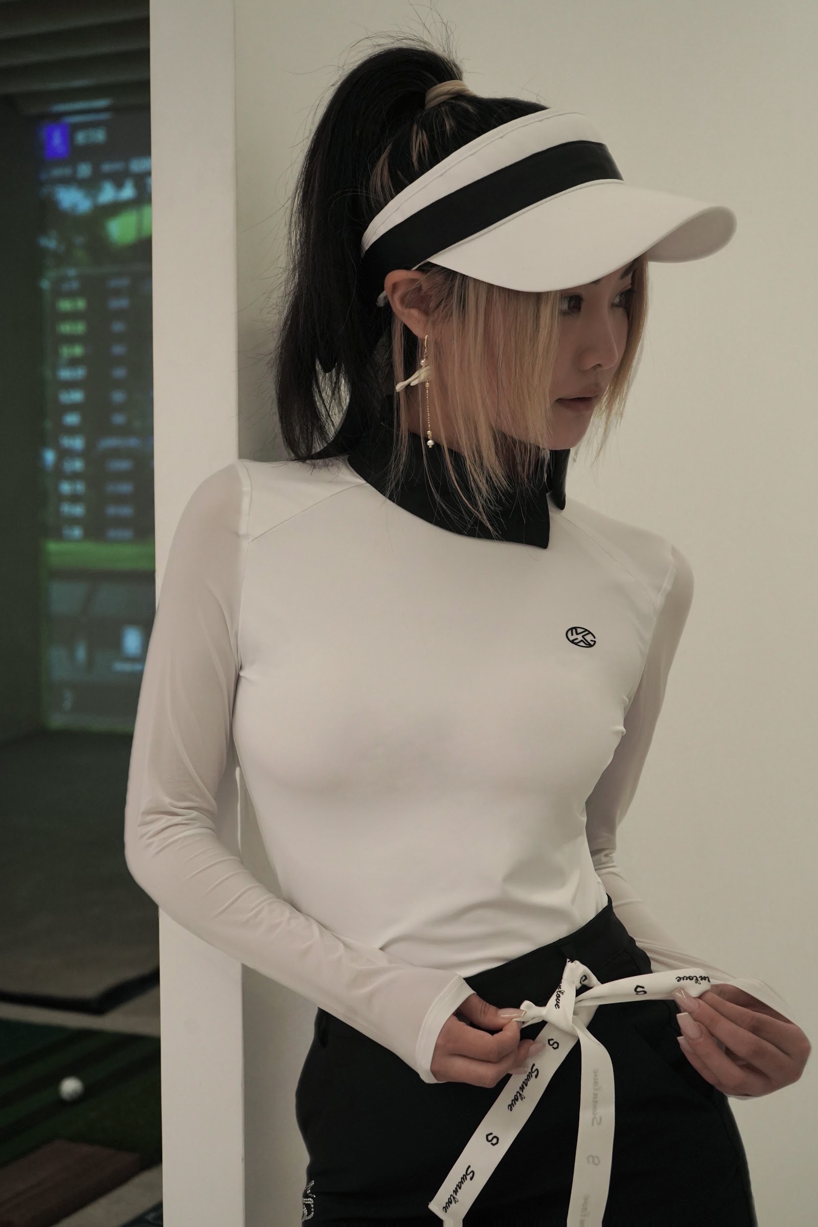 SWAN GOLF 蝴蝶領冰絲長袖T