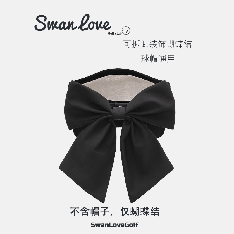SWAN GOLF 短蝴蝶結帽（黑）
