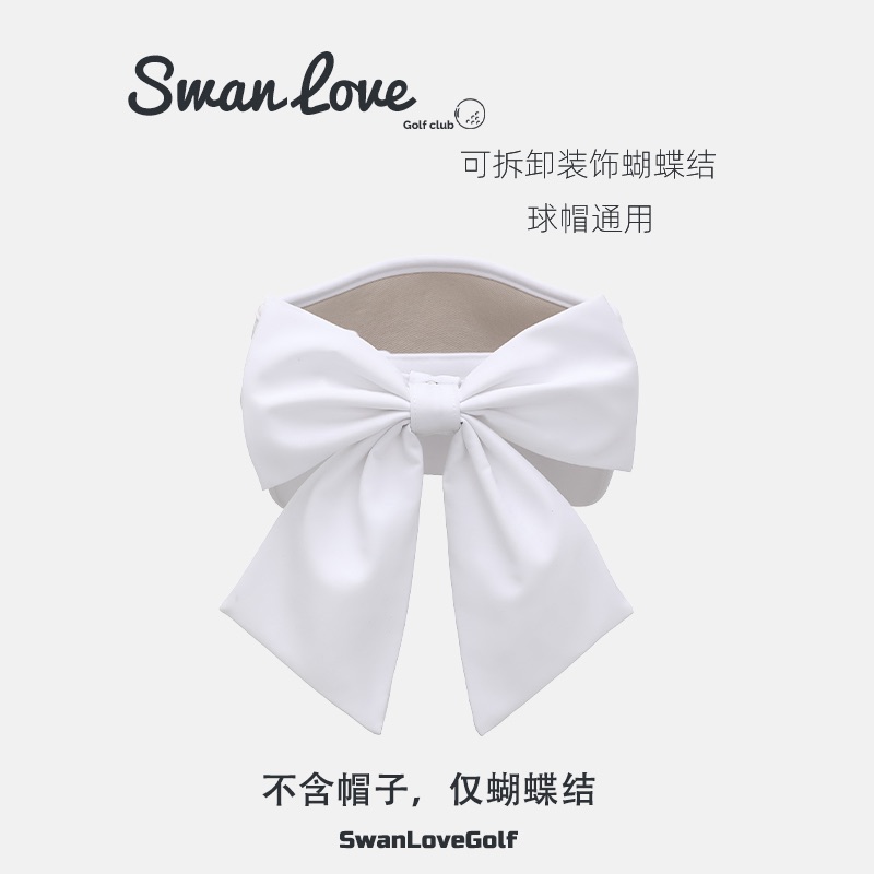 SWAN GOLF 短蝴蝶結帽（白）