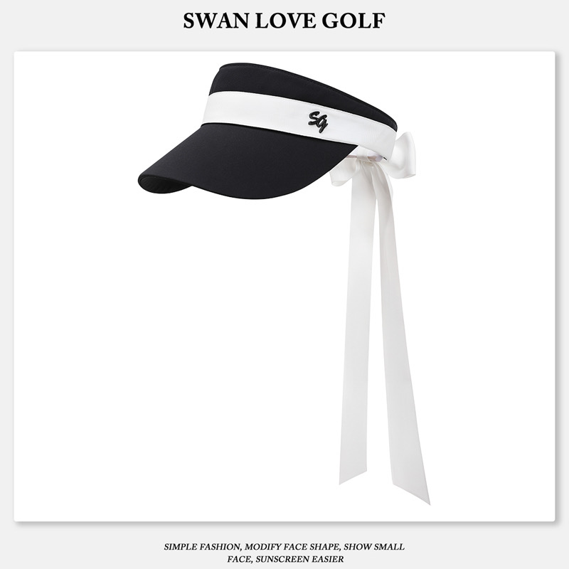 SWAN GOLF 撞色長絲帶（黑）