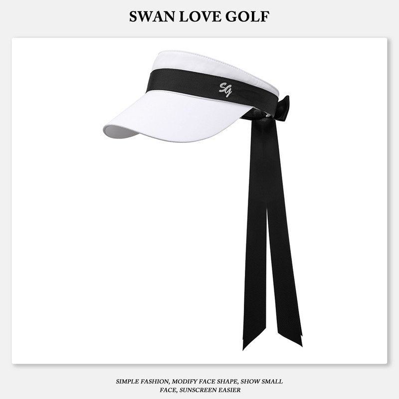 SWAN GOLF 撞色長絲帶（白）