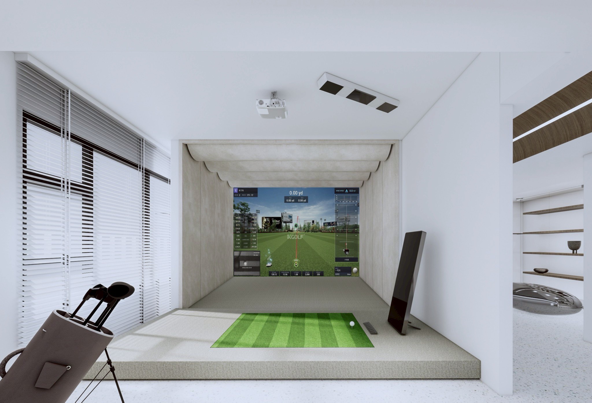 GOLFWER 台中門市的室內模擬器打擊區
